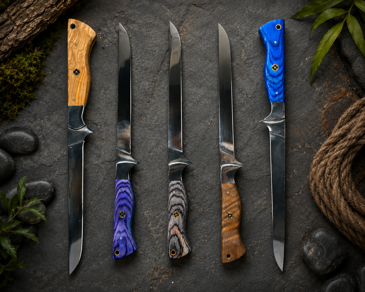5-Piece Fillet Knife Bundle – All Handle Colors